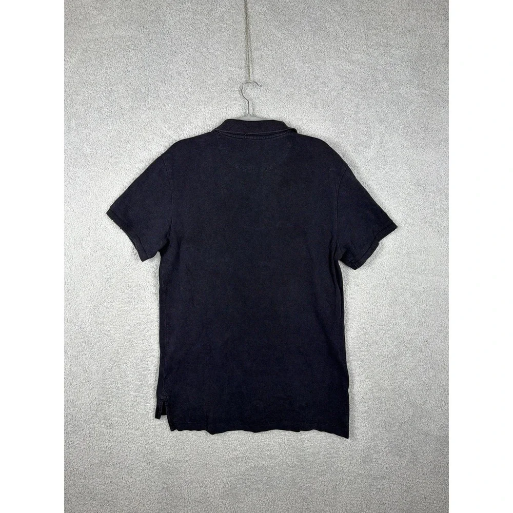 Burberry Brit Black Polo Shirt Mens Short Sleeve Nova Check Trim Cotton Classic